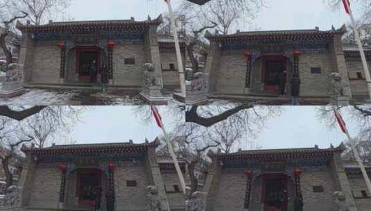 西安湘子庙雪景高清在线视频素材下载