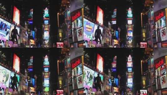 纽约时代广场的夜晚高清在线视频素材下载