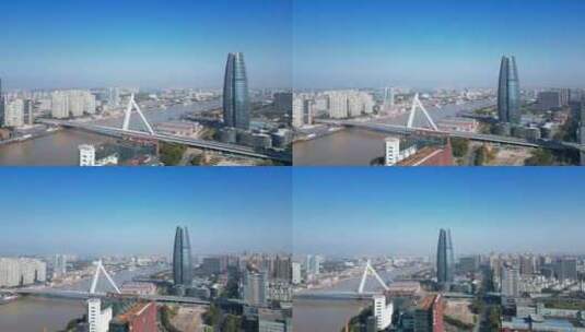 宁波三江口财富中心城市环境高清在线视频素材下载
