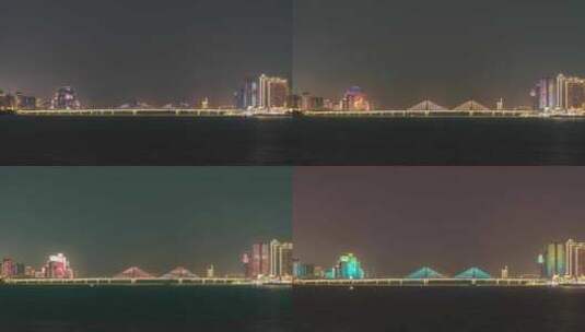 长沙_湘江风光_江边夜景003高清在线视频素材下载