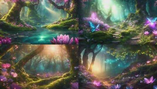 【4k大合集】梦幻森林神秘童话背景高清在线视频素材下载