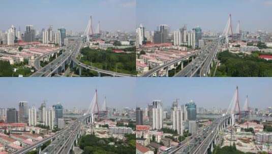 杨浦大延时桥航高清在线视频素材下载