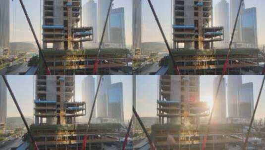 深圳建设 建筑 施工 塔吊高清在线视频素材下载