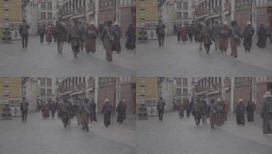西藏拉萨大昭寺八廓街转经素材高清在线视频素材下载