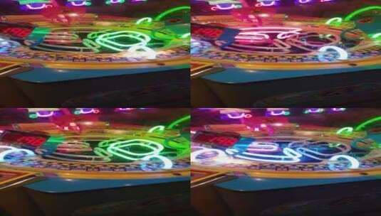 游戏机的旋转霓虹灯竖屏高清在线视频素材下载