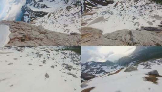 航拍雪山景观高清在线视频素材下载