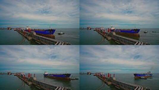 钦州港 港口 邮轮 延时 海洋石油高清在线视频素材下载