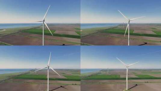 风电机组能源生产航拍高清在线视频素材下载