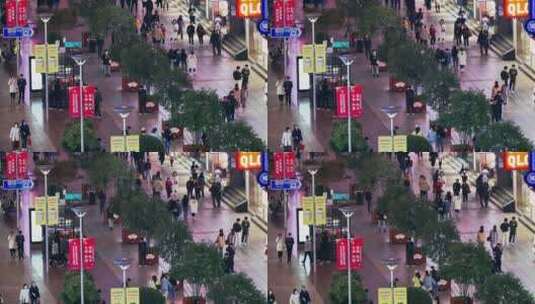 南京路俯拍逛街高清在线视频素材下载