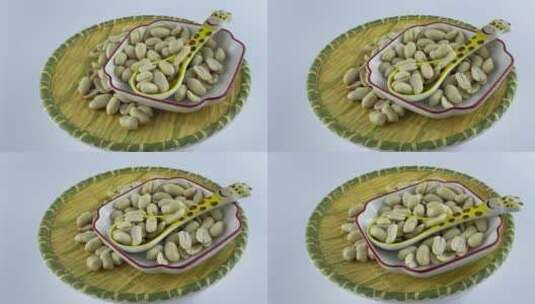 蜕皮花生仁转盘静物视频高清在线视频素材下载