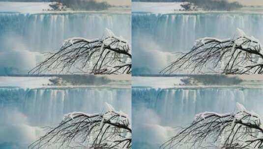冬季户外的尼亚加拉大瀑布 高清在线视频素材下载