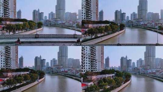苏州河恒丰路桥高清在线视频素材下载