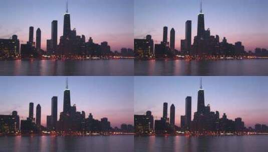 夜晚的芝加哥都市高清在线视频素材下载