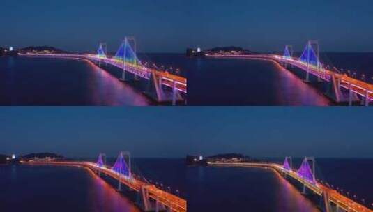 大连星海大桥星海广场航拍高清在线视频素材下载
