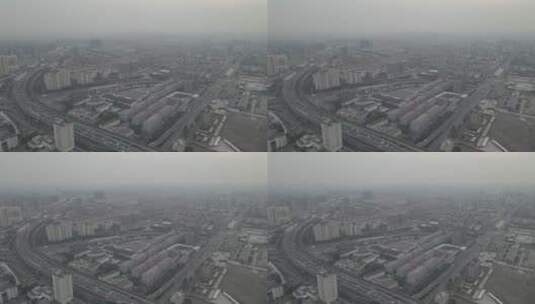 上海宝山区全景4K航拍高清在线视频素材下载