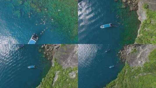 泰国旅游视频泰国普吉岛蓝色海水浮潜游客高清在线视频素材下载
