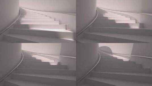 室内盘旋楼梯台阶通道过道光影移动动态视频高清在线视频素材下载