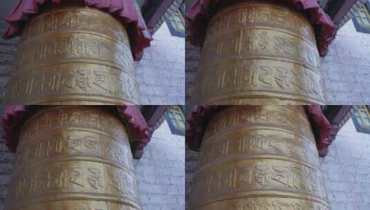 西藏藏族布达拉宫经轮转经筒高清在线视频素材下载