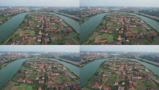 航拍衡阳耒水湾自然风光乡村民居4k视频高清在线视频素材下载
