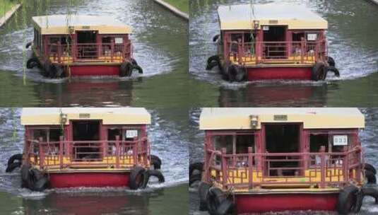 北京市内长河上的摆渡船高清在线视频素材下载