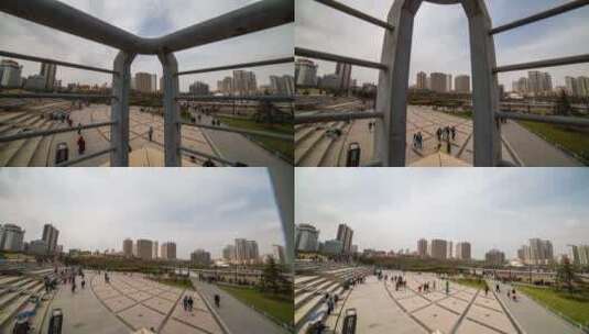 4K青海西宁市中心广场延时高清在线视频素材下载