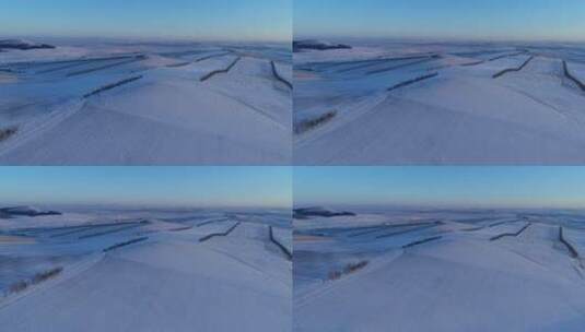 航拍内蒙寒冬的雪域雪原高清在线视频素材下载