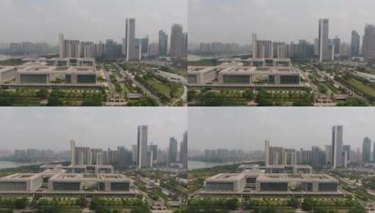 广州佛山新城高楼建筑航拍高清在线视频素材下载