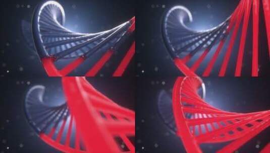 抽象双螺旋DNA分子链创意动态视频高清在线视频素材下载