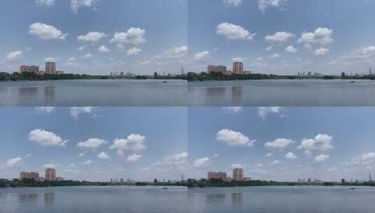 济南5A级景区大明湖公园景色高清在线视频素材下载