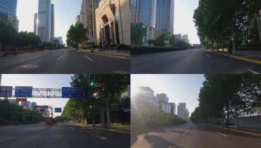 上海封城中的阳光公路路况环境高清在线视频素材下载