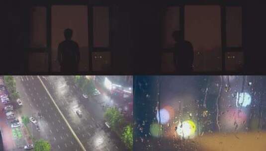伤感雨夜-城市夜雨高清在线视频素材下载