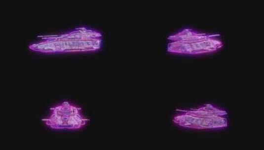 4K带通道元宇宙赛博朋克3D飞船旋转视频素材高清在线视频素材下载