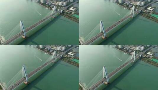 4K航拍海南省海口市世纪大桥高清在线视频素材下载