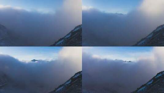 雪山延时视频蓝天云雾缭绕高清在线视频素材下载