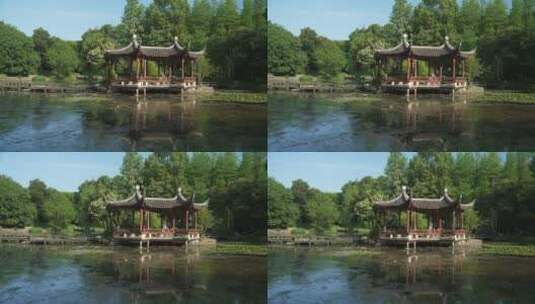 中国科学院武汉植物园联谊亭高清在线视频素材下载