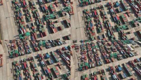 商业港口集装箱区航拍高清在线视频素材下载