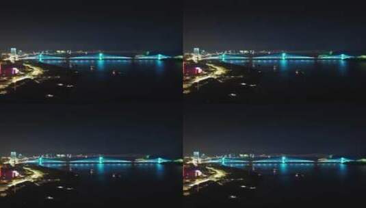 航拍湖北宜昌夷陵长江大桥高清在线视频素材下载