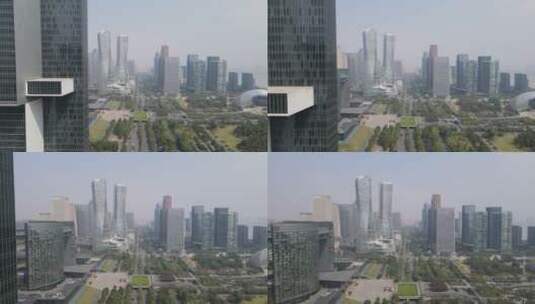 城市航拍杭州钱江新城CBD建筑高清在线视频素材下载