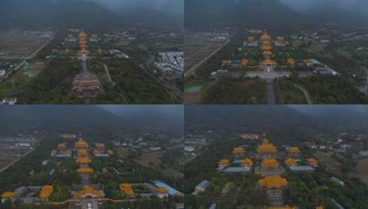 寺庙视频云南大理崇圣寺全景航拍高清在线视频素材下载