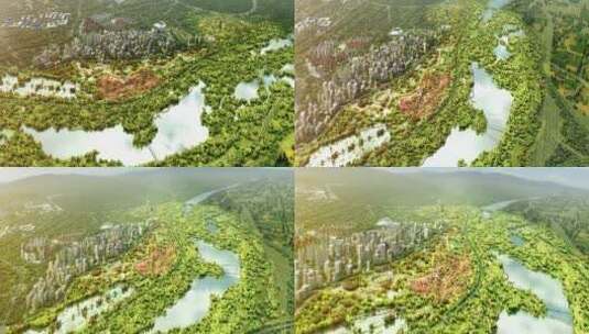 三维生态城市园林城市北京园博园高清在线视频素材下载