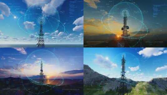 5G网络通信基站数据信号接收和传输高清在线视频素材下载