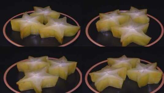 切开的水果杨桃维生素高清在线视频素材下载