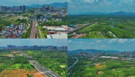 视频合集航拍桂林城北交通运输高清在线视频素材下载