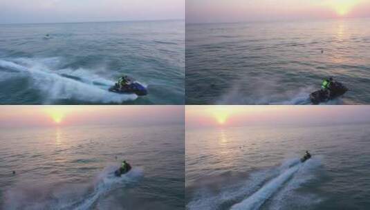 广西北海涠洲岛水上运动航拍高清在线视频素材下载