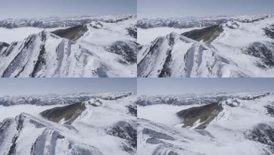 川西夹金山冬季航拍风景高清在线视频素材下载