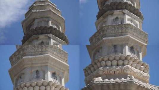 石刻石雕佛塔中国古建筑高清在线视频素材下载