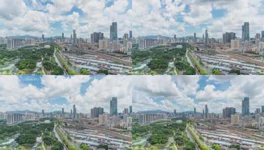深圳城市CBD风光地标天际线蓝天白云延时8K高清在线视频素材下载