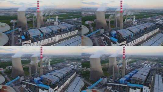 宁波工业园区热电厂航拍高清在线视频素材下载