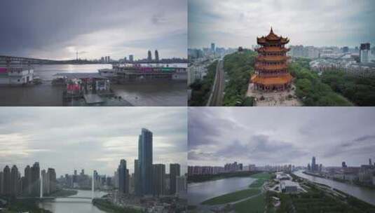 武汉地标航拍延时摄影高清在线视频素材下载