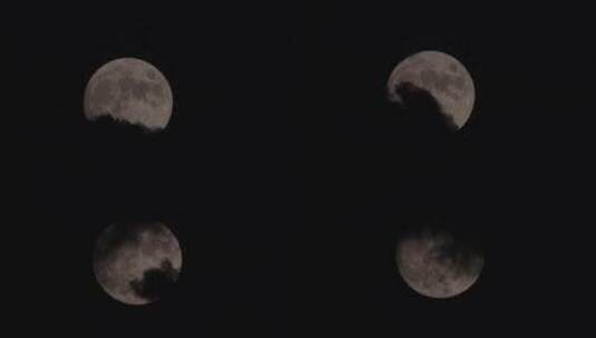 十五的月亮云遮月高清在线视频素材下载